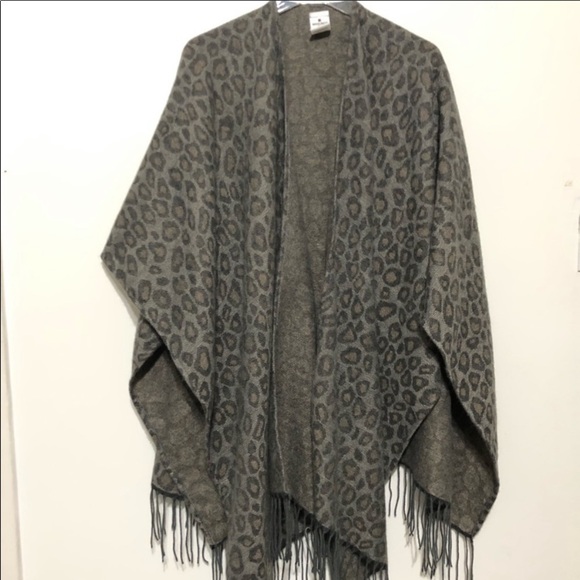 - Woolrich Blanket Wrap Shawl Leopard Print One Size - Picture 3 of 6